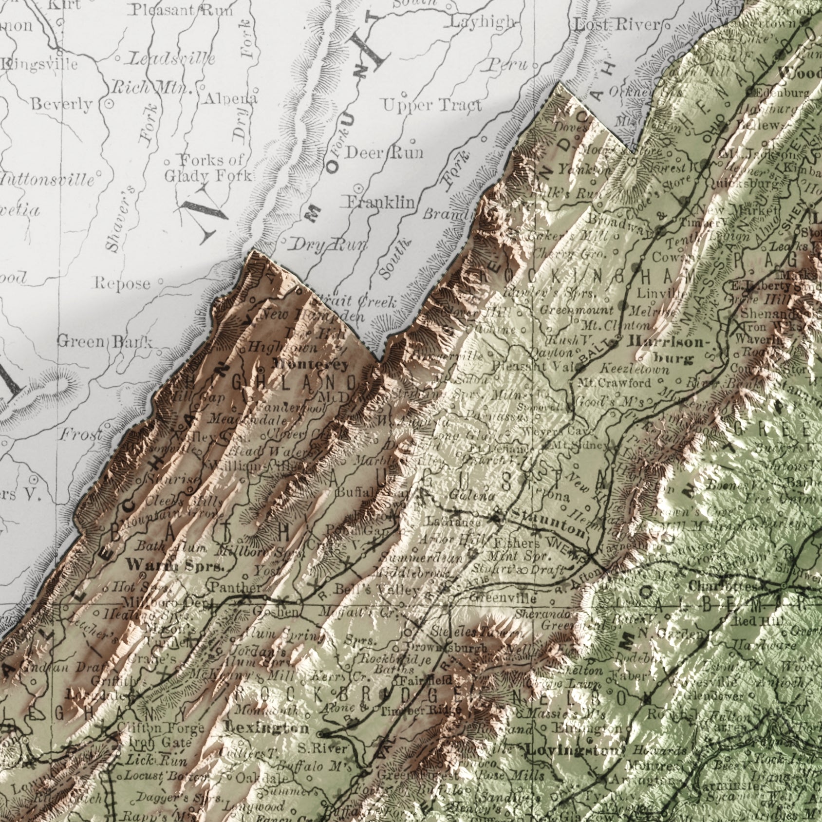 Virginia Map Print – 1889 Vintage Edition