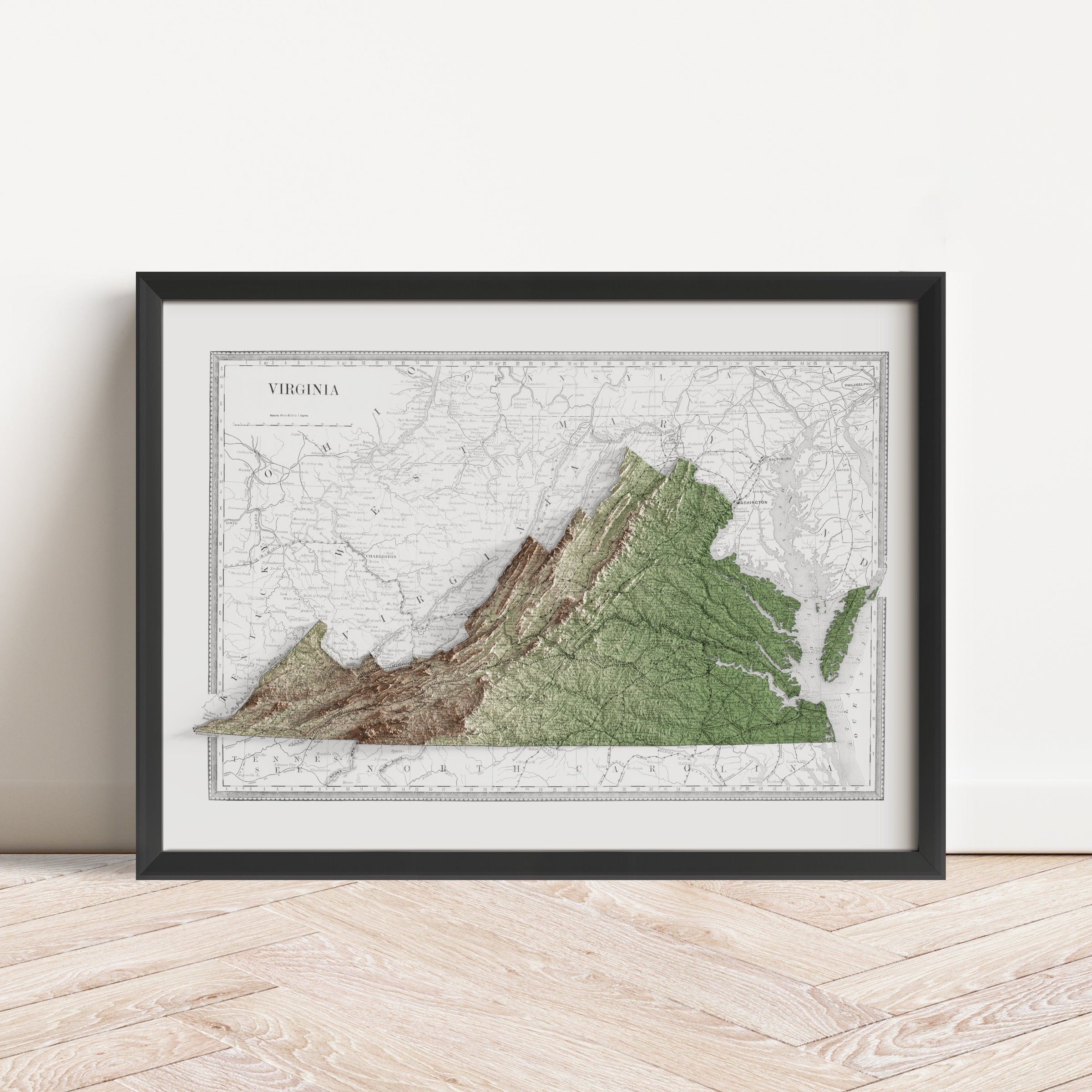 Virginia Map Print – 1889 Vintage Edition