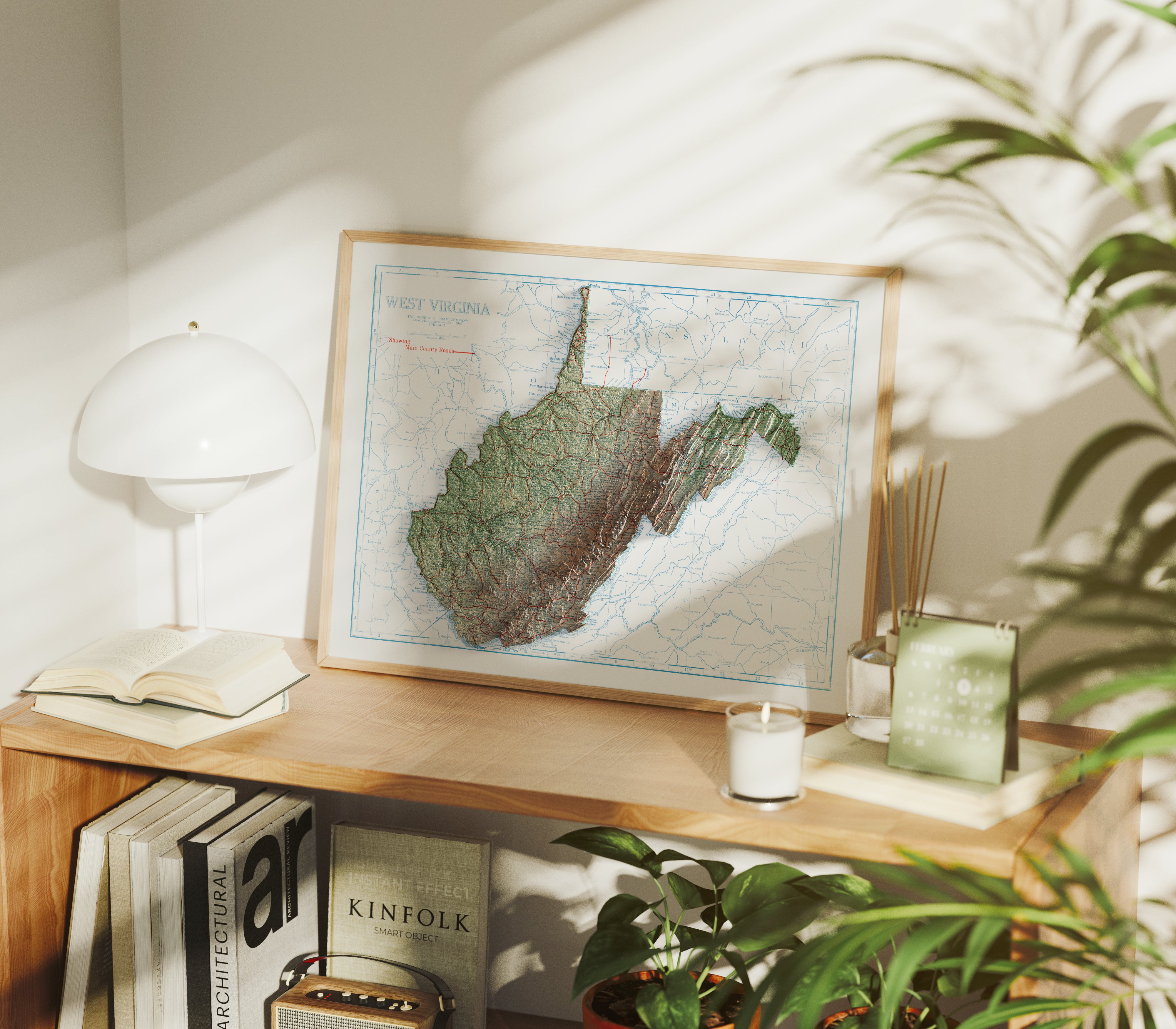 West Virginia Map Print – 1920 Vintage Edition