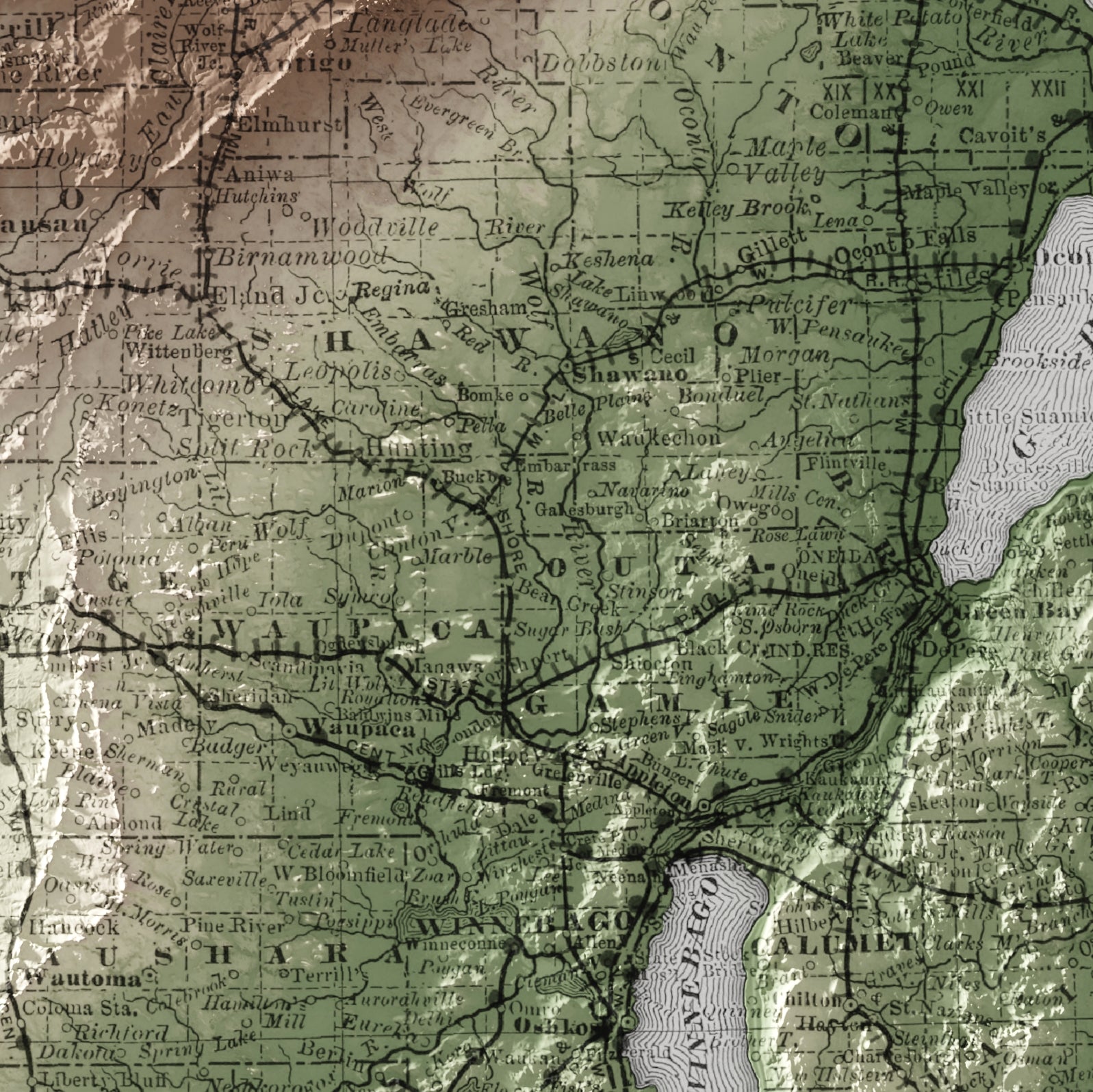 Wisconsin Map Print – 1889 Vintage Edition