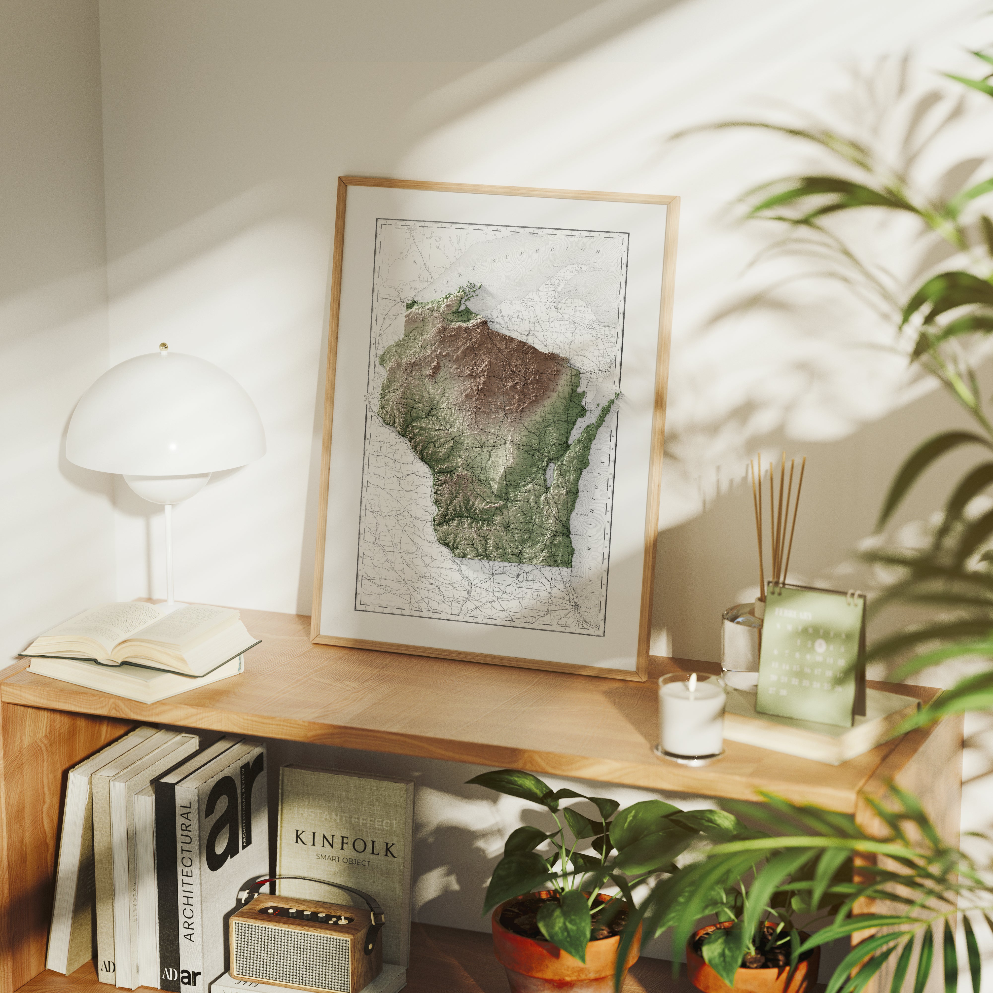 Wisconsin Map Print – 1889 Vintage Edition