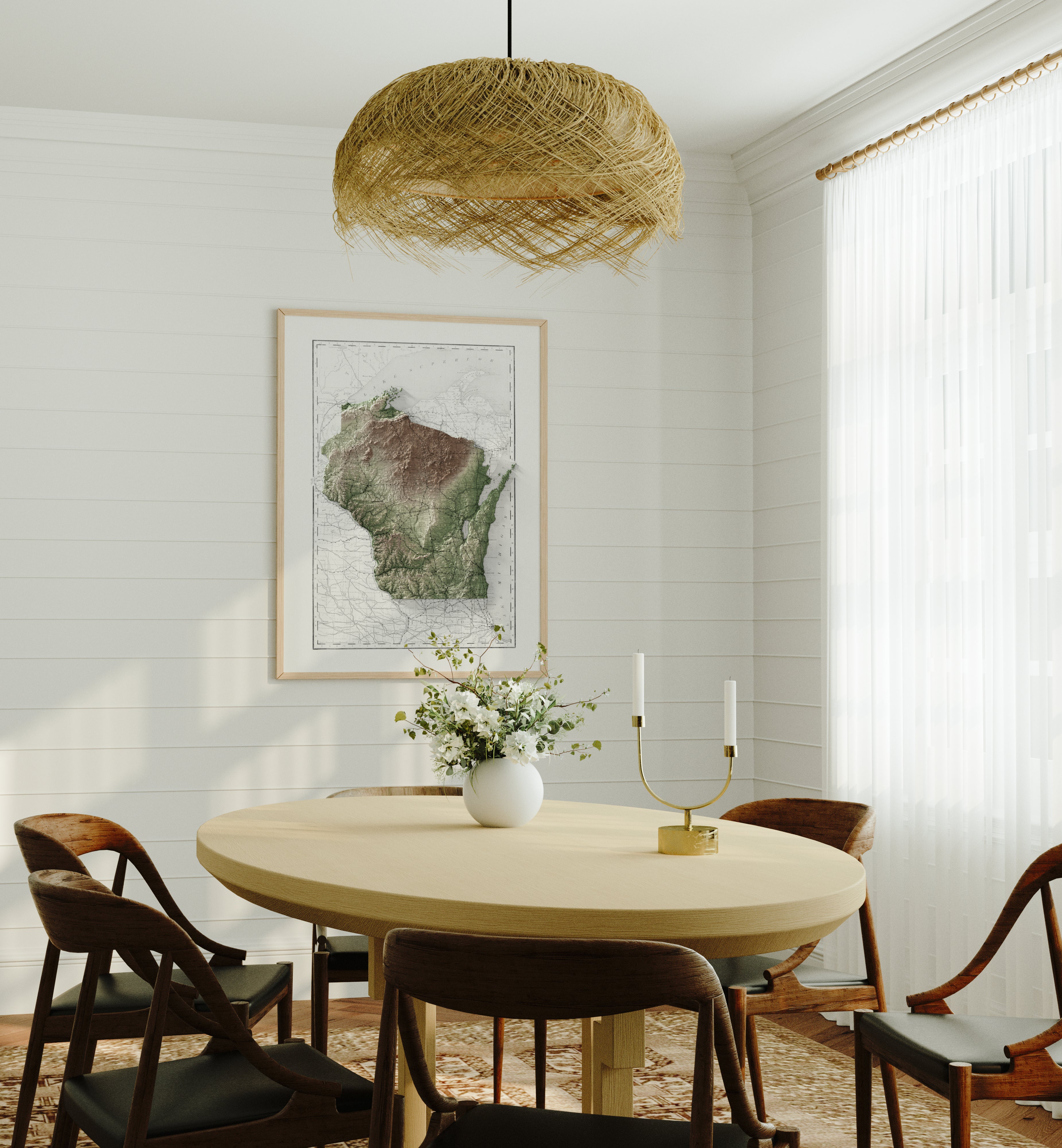 Wisconsin Map Print – 1889 Vintage Edition