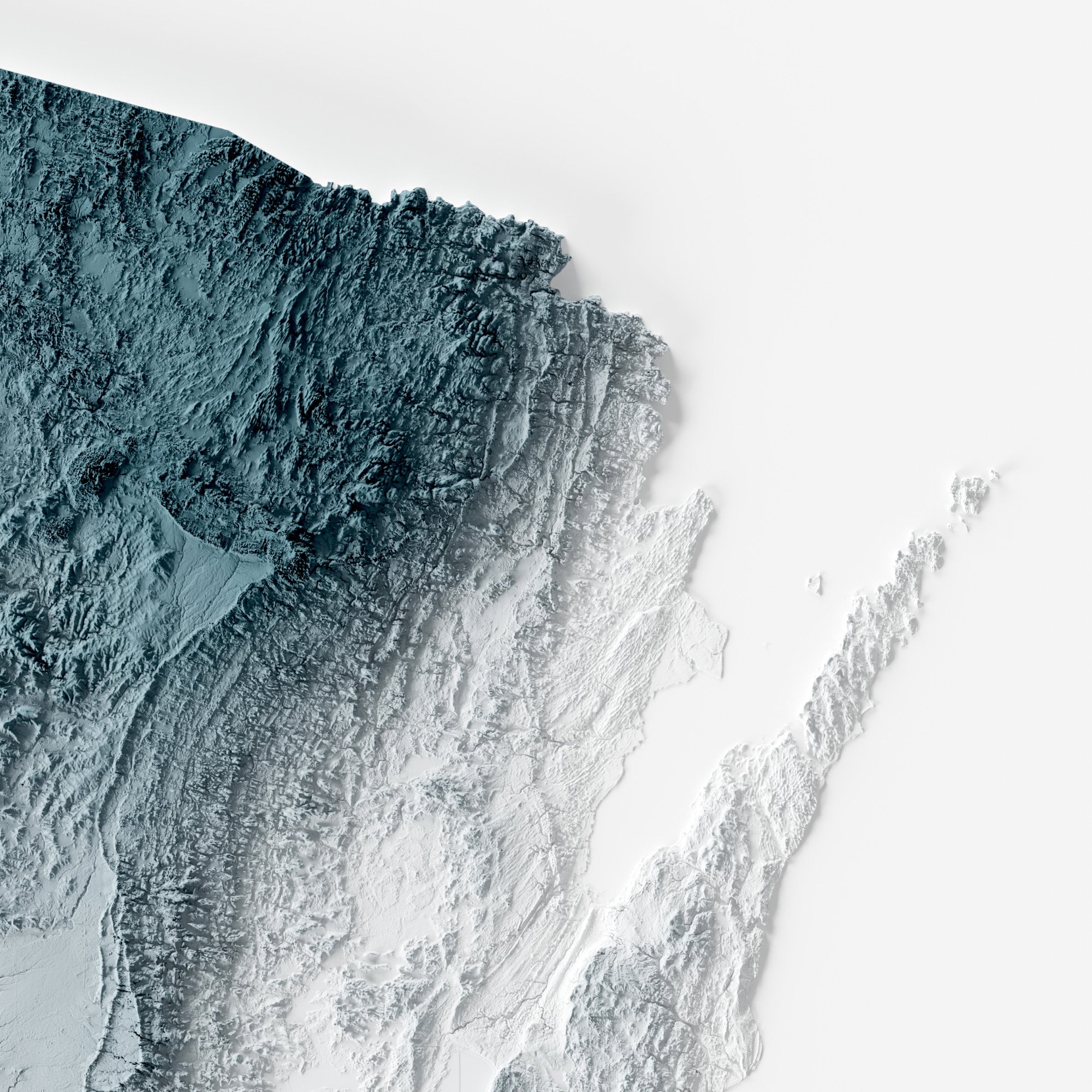 Close-up of minimalist topographic map poster of the US State of Wisconsin
