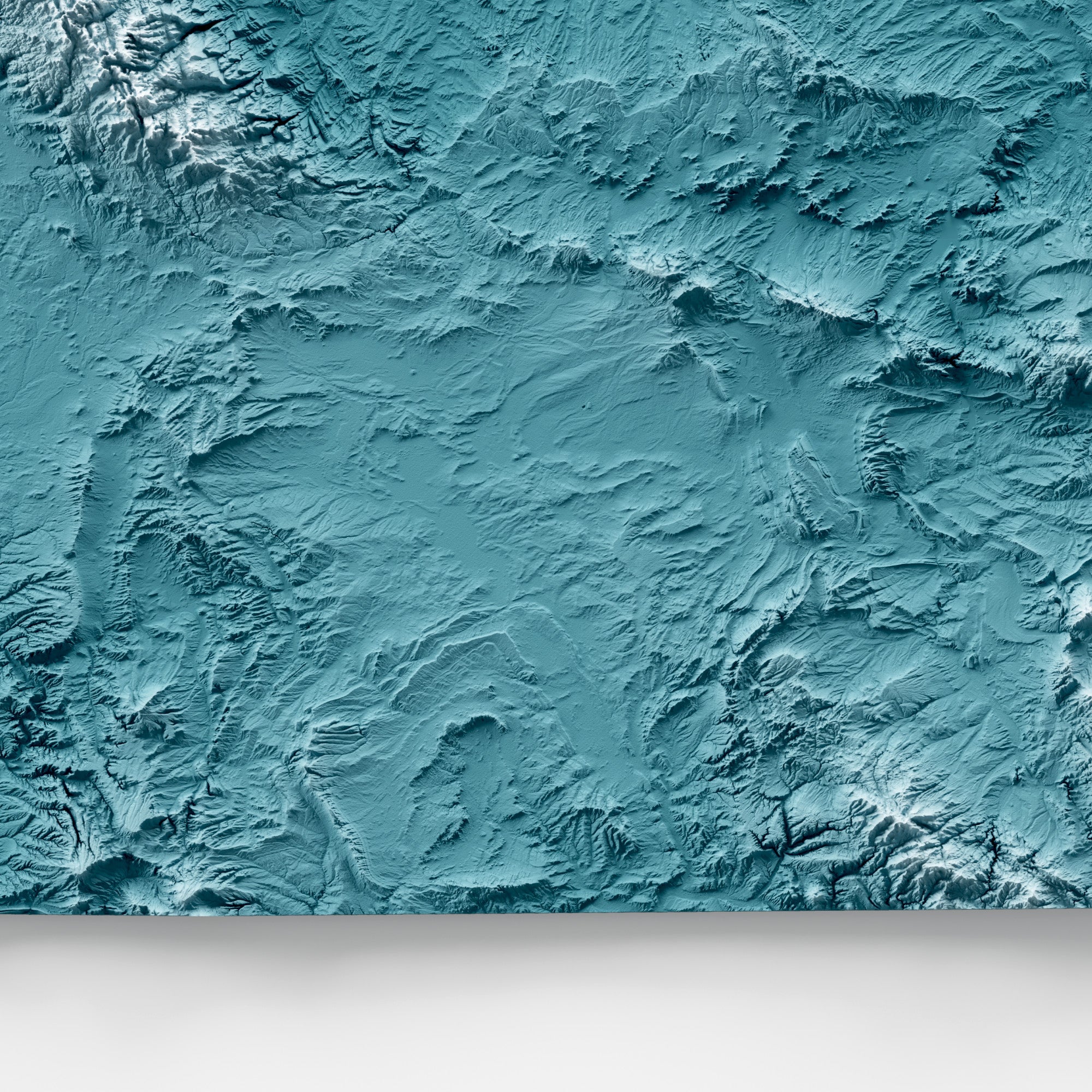 Close-up of minimalist topographic map poster of the US State of Wyoming