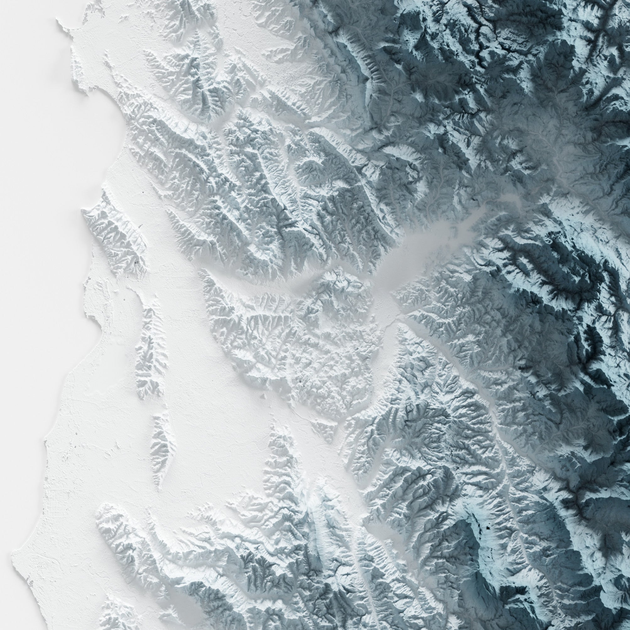 Close-up of minimalist topographic map poster of the Albania