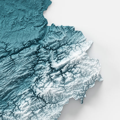 Close-up of minimalist topographic map poster of Belgium