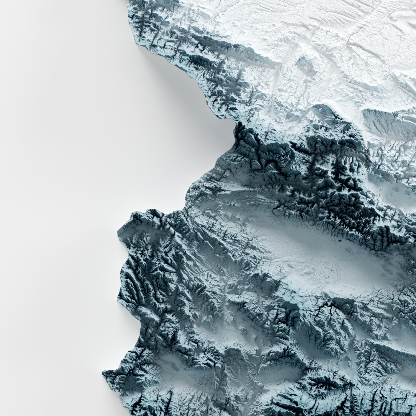Close-up of minimalist topographic map poster of Bulgaria