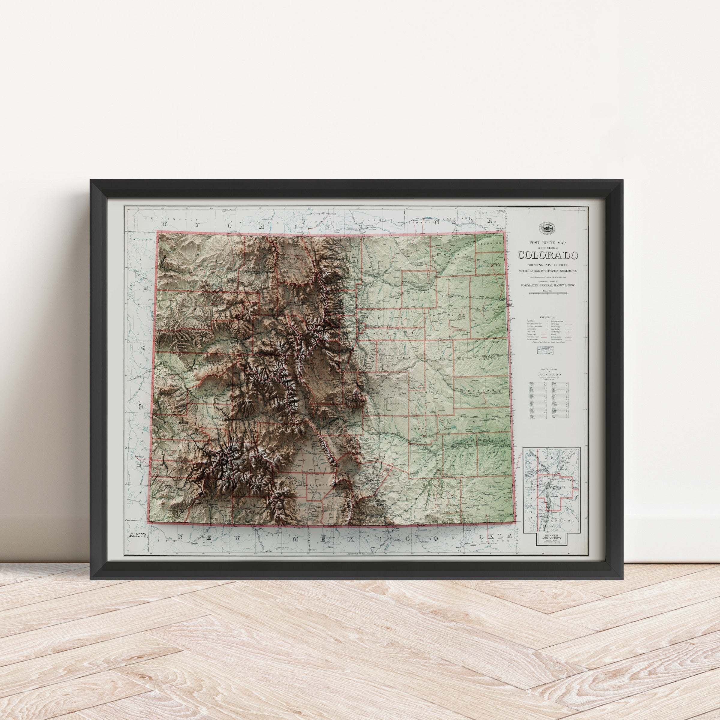 Colorado Vintage Map Print – 1942 Relief Edition