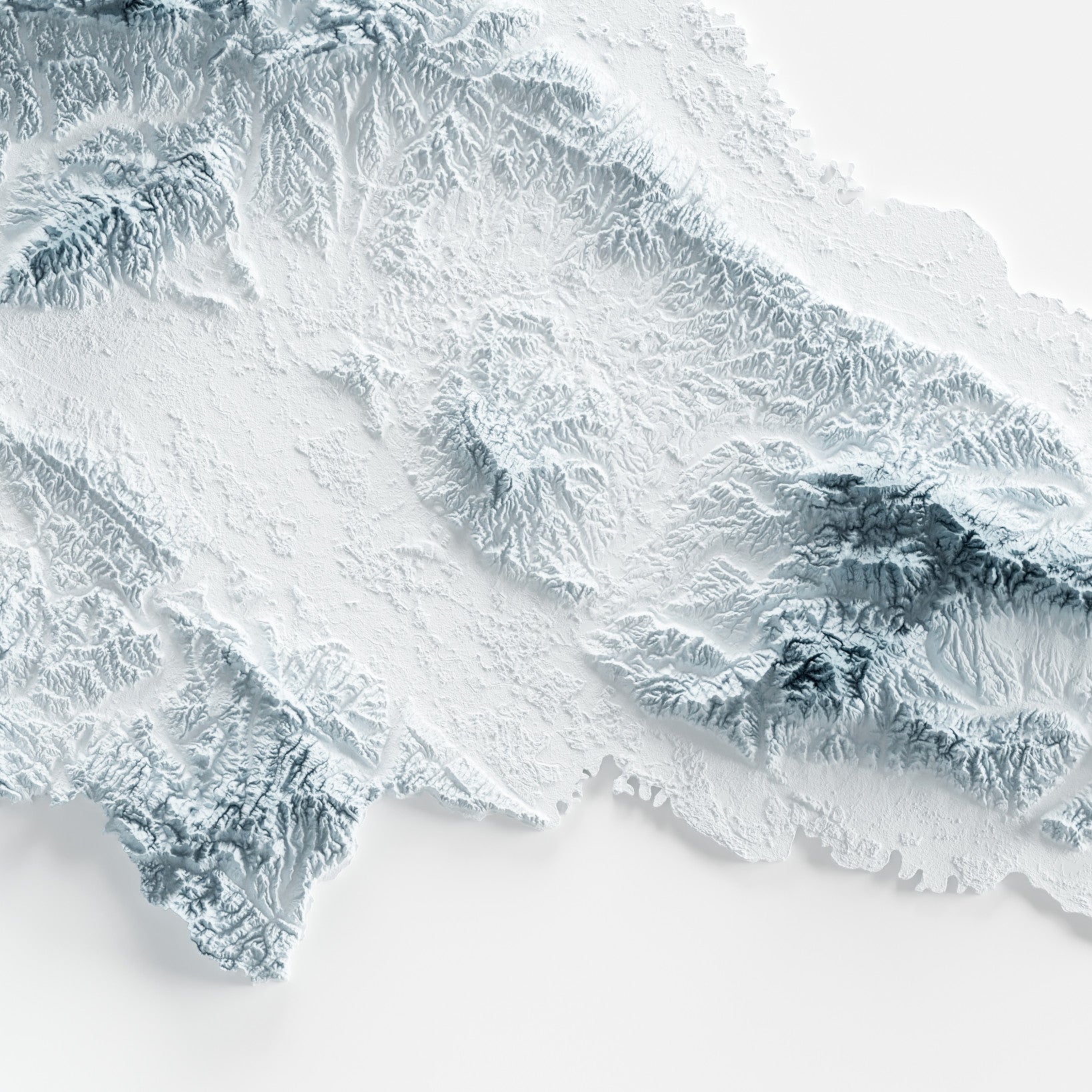Close-up of minimalist topographic map poster of Croatia