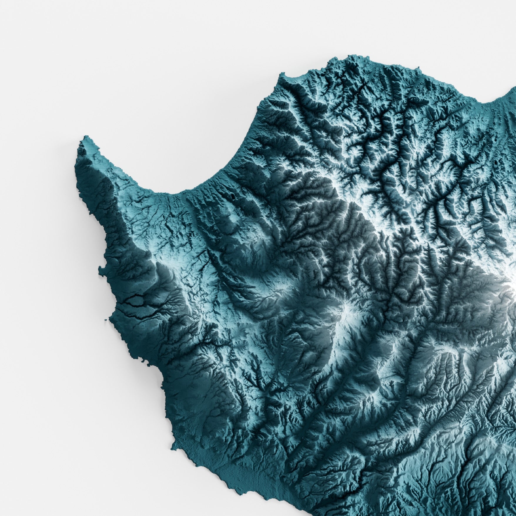 Close-up of minimalist topographic map poster of the island of Cyprus