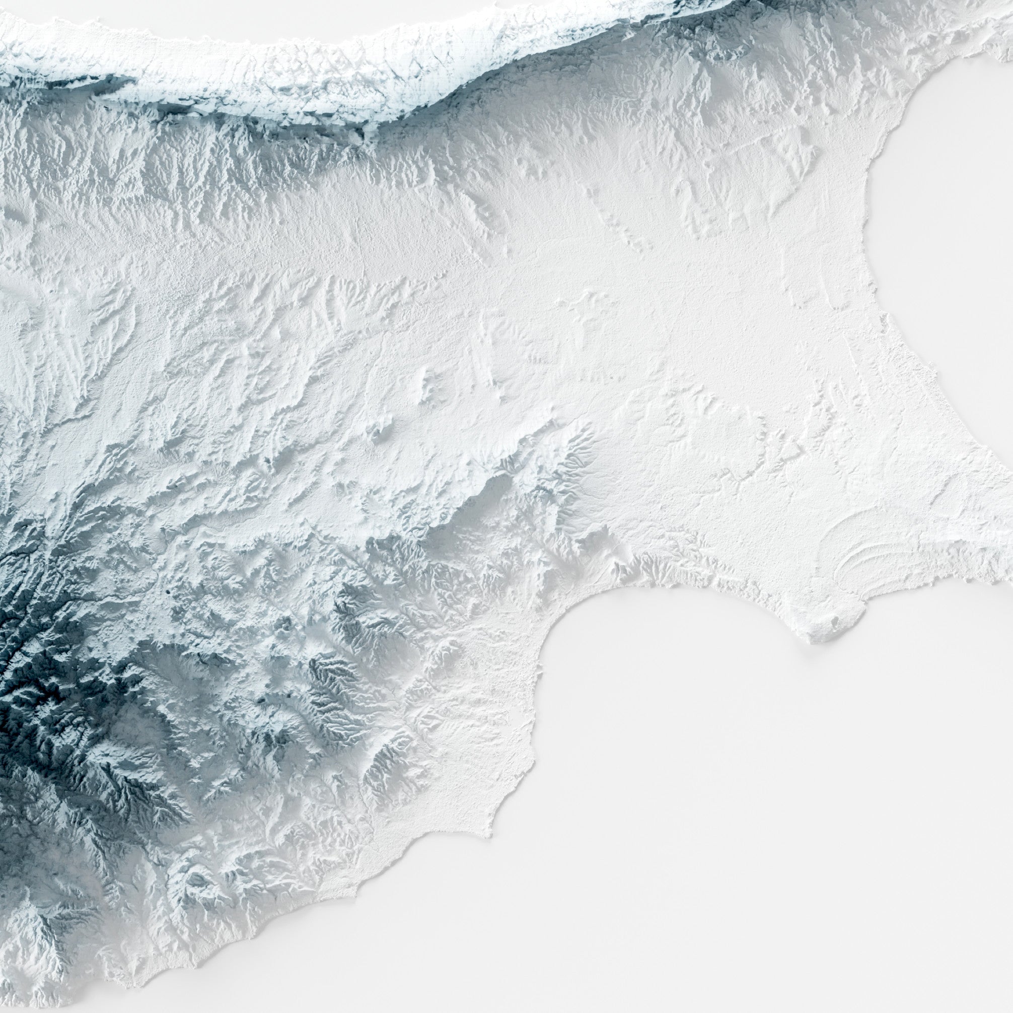 Close-up of minimalist topographic map poster of Cyprus