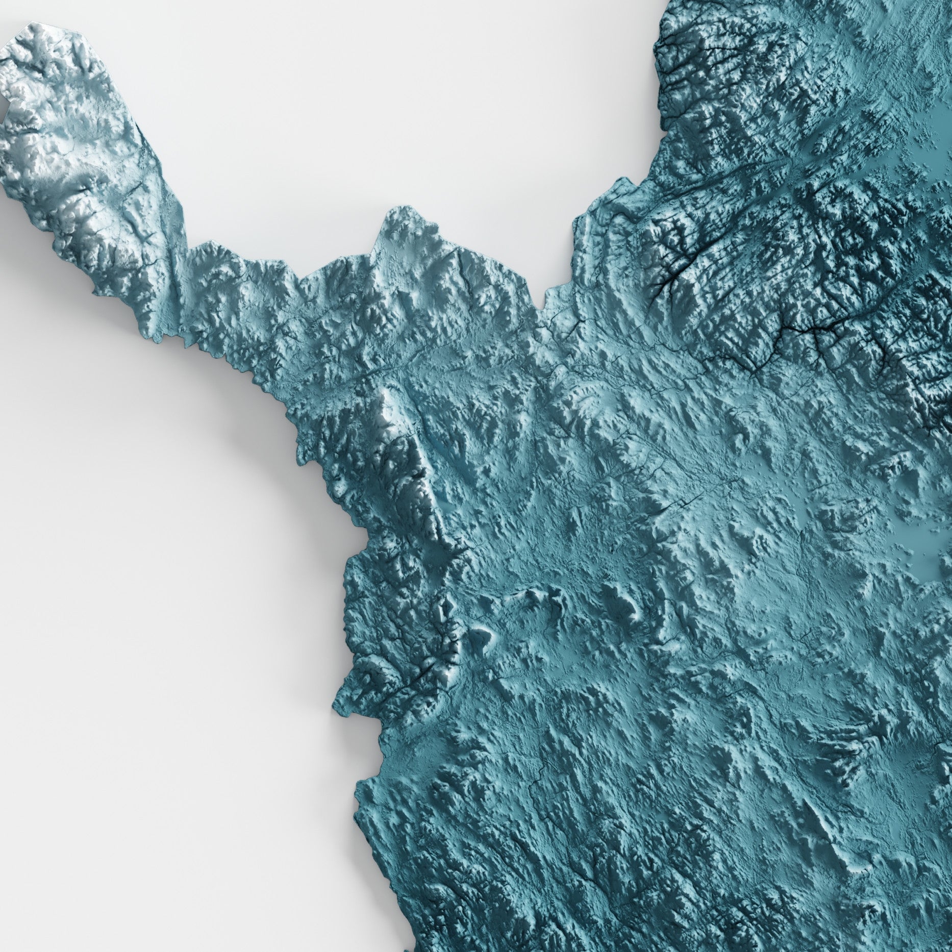 Finland Map Print – Minimalist Elevation Design (Blue Style)