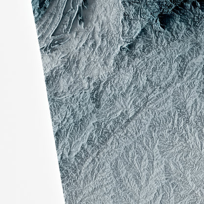 Close-up of minimalist topographic map poster of the US State of Georgia