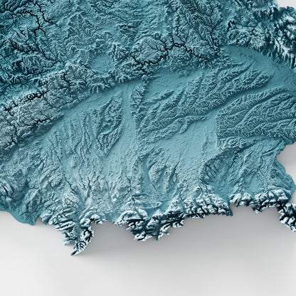 Close-up of minimalist topographic map poster of the federal Republic of Germany