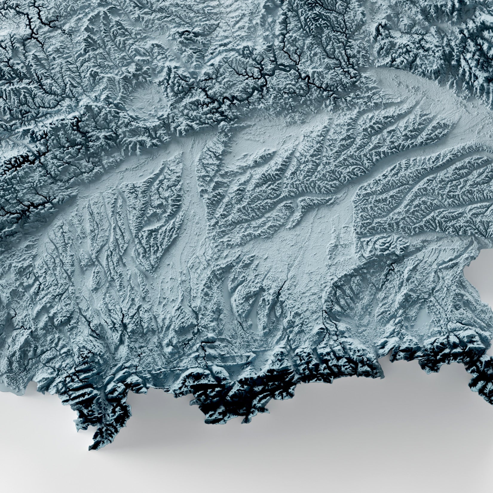 Close-up of minimalist topographic map poster of the federal Republic of Germany