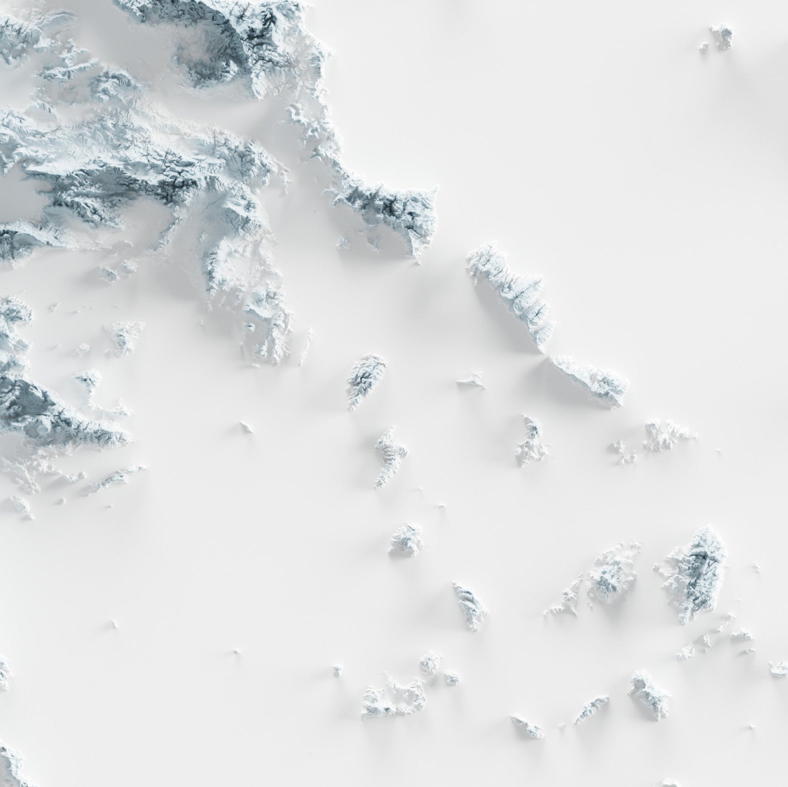 Greece Map Print – Minimalist Elevation Design (White Style)