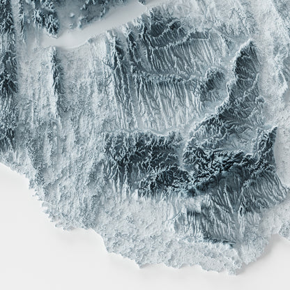 Hungary Map Print – Minimalist Elevation Design (White Style)