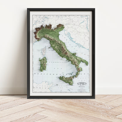 Italy Map Print – 1897 Vintage Edition