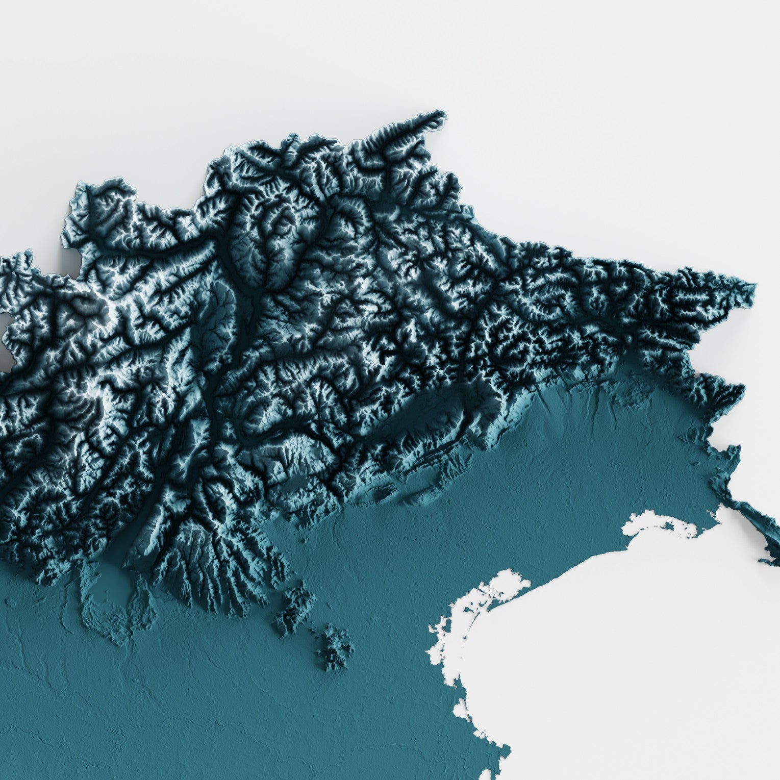 Italy Map Print – Minimalist Elevation Design (Blue Style)