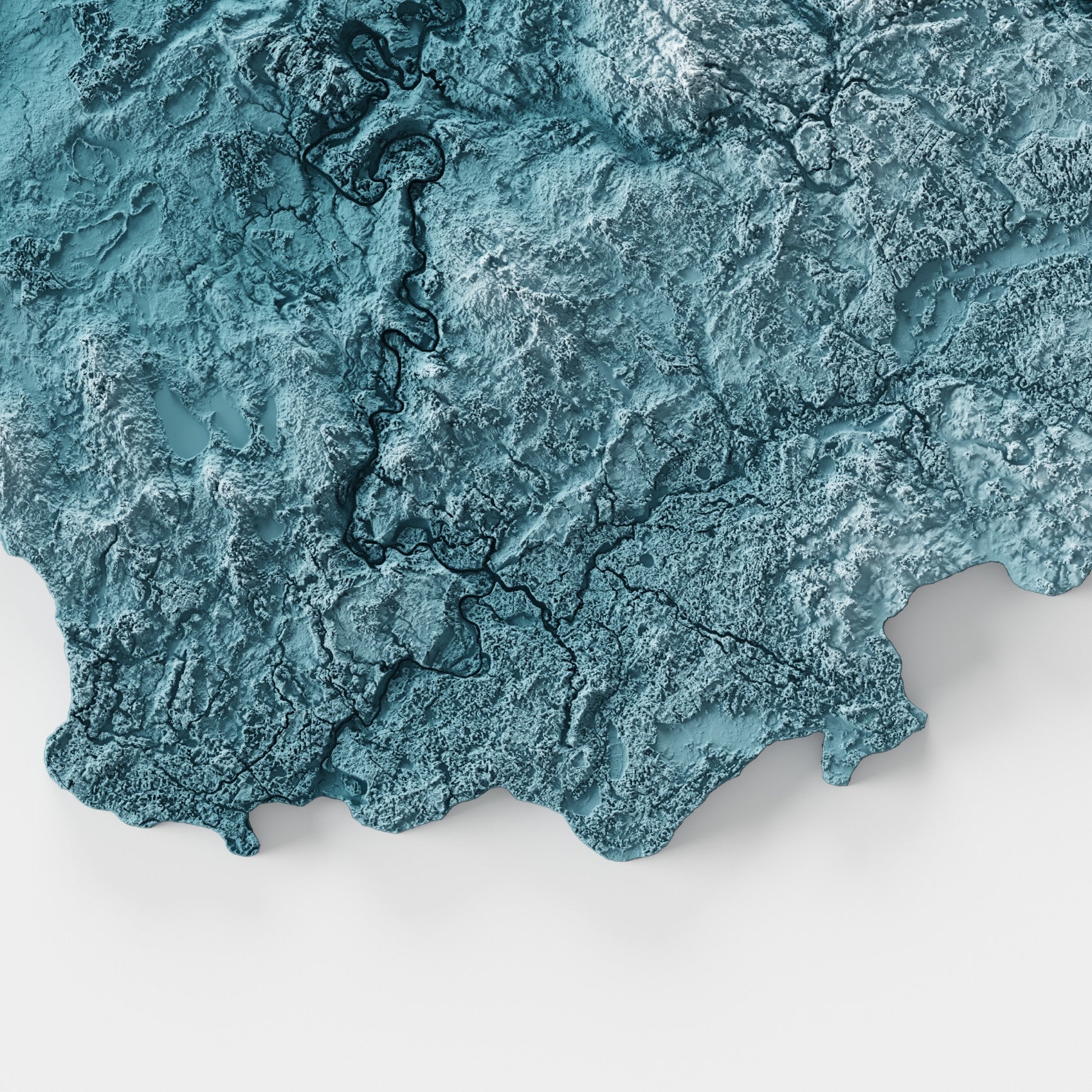 Lithuania Map Print – Minimalist Elevation Design (Blue Style)