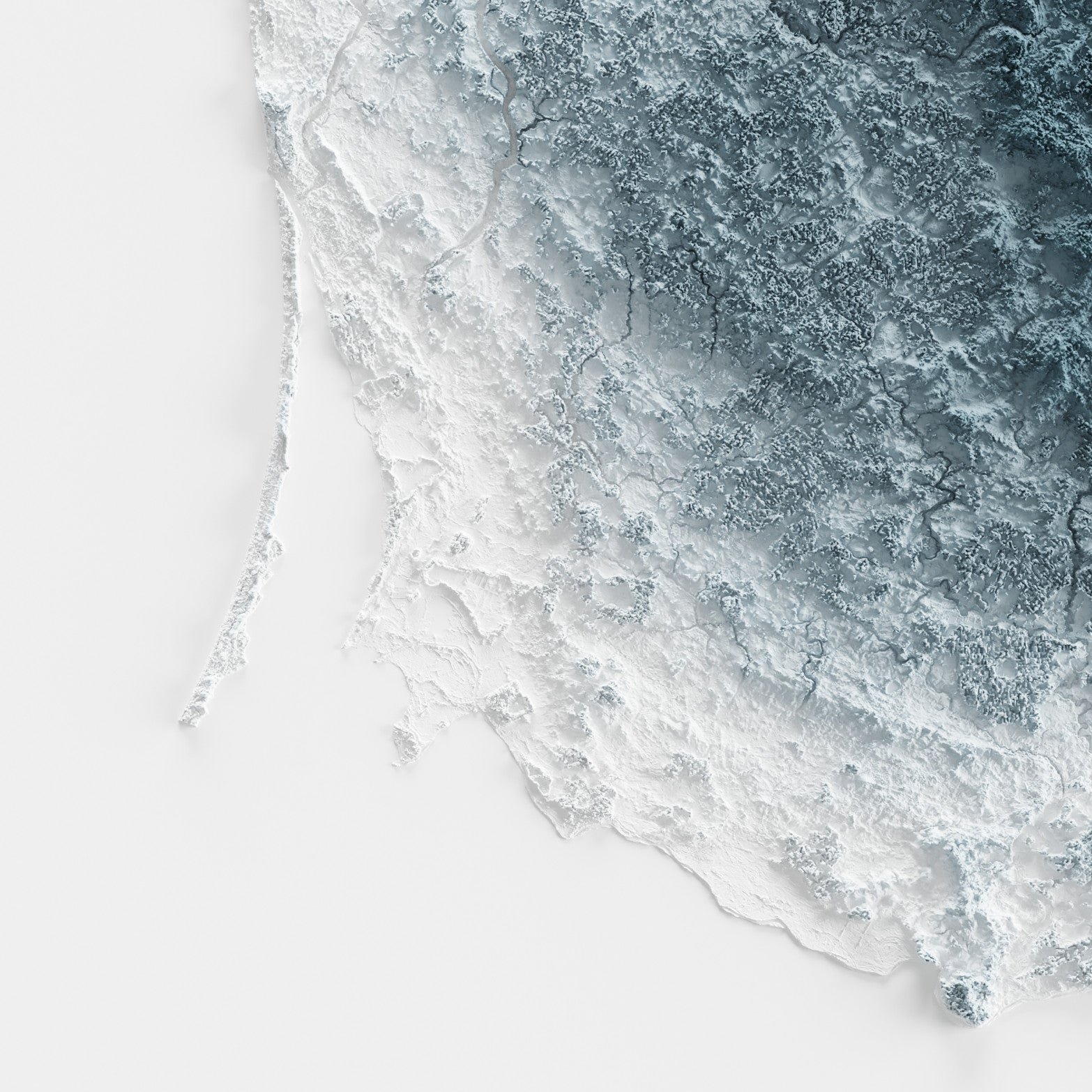Lithuania Map Print – Minimalist Elevation Design (White Style)