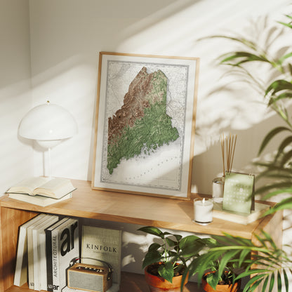 Maine Map Print – 1889 Vintage Edition