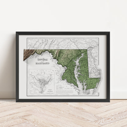 Maryland Map Print – 1873 Vintage Edition