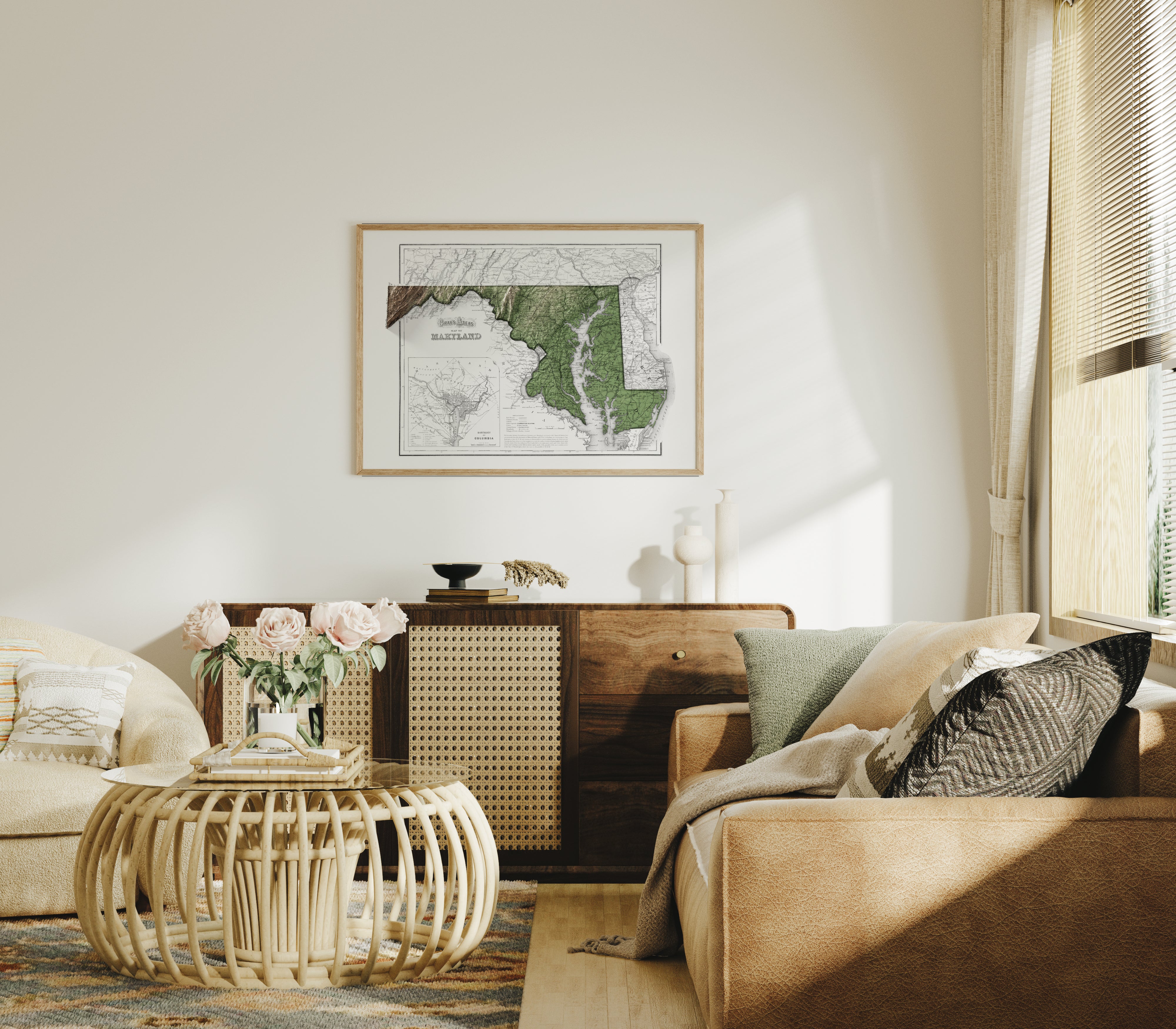 Maryland Map Print – 1873 Vintage Edition