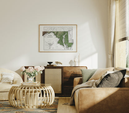 Maryland Map Print – 1873 Vintage Edition