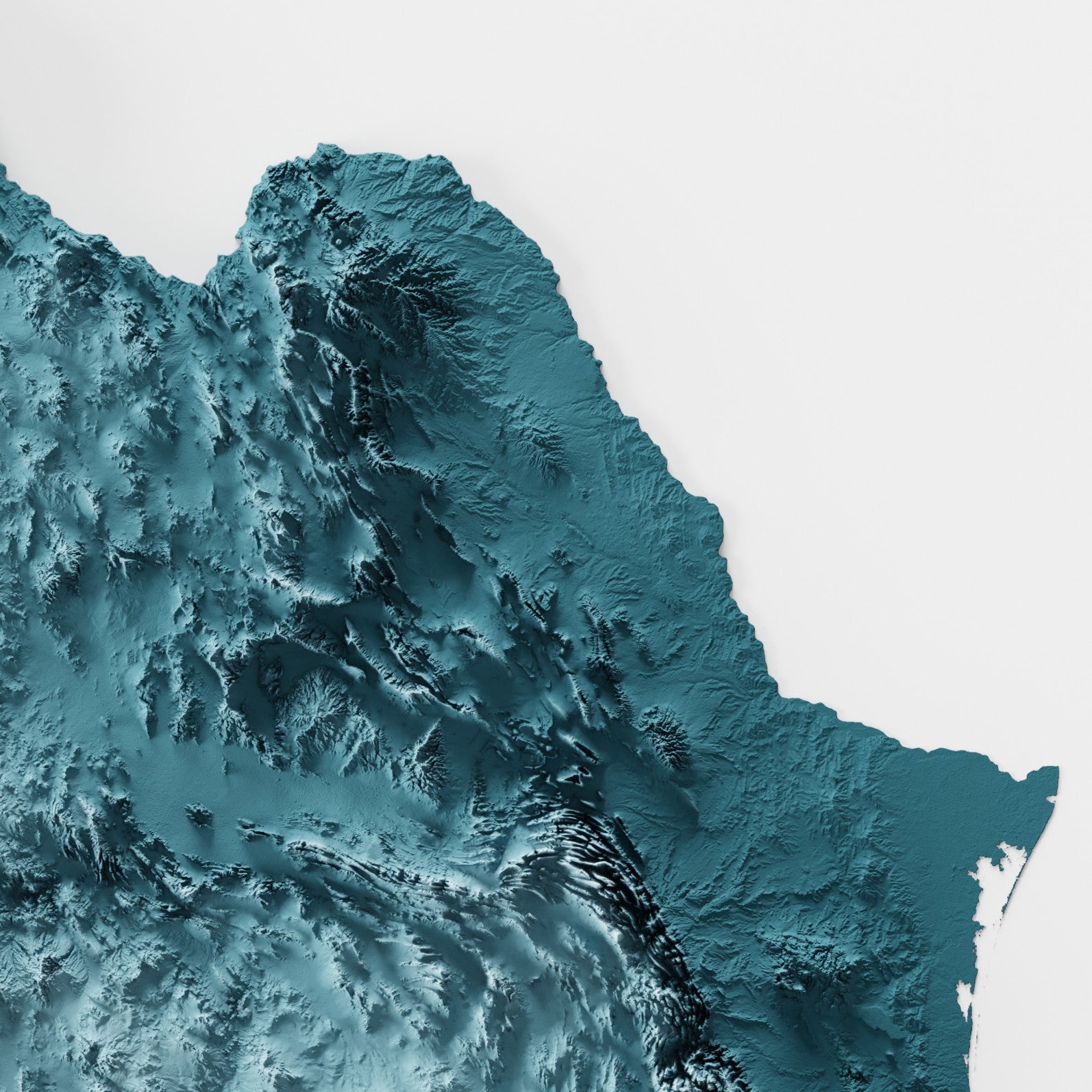 Mexico Map Print – Minimalist Elevation Design (Blue Style)