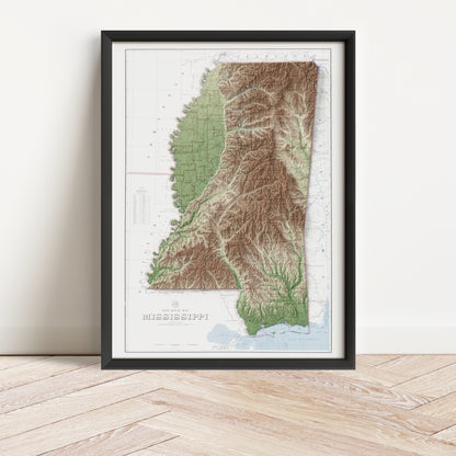 Mississippi Map Print – 1959 Vintage Edition