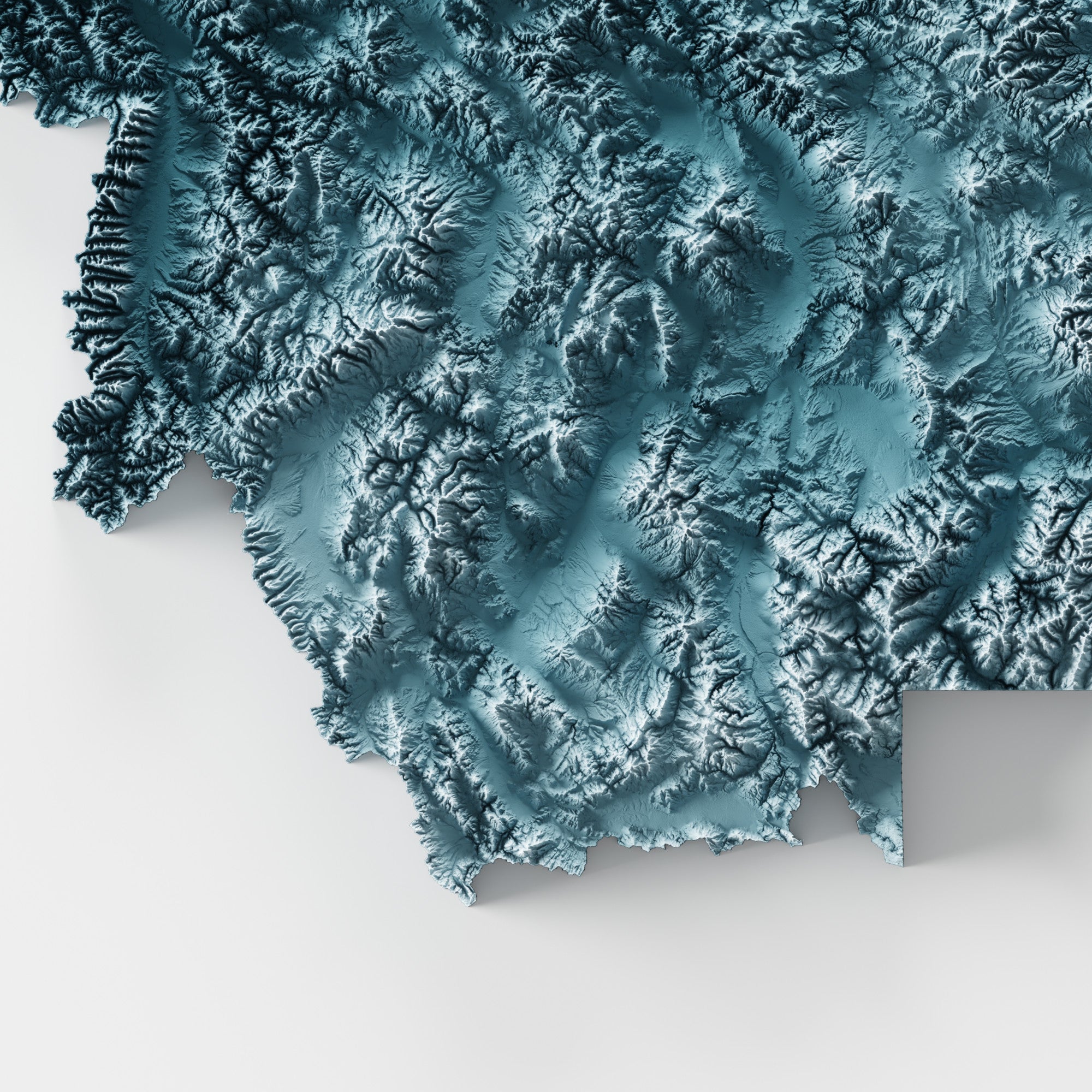 Close-up of minimalist topographic map poster of the US State of Montana