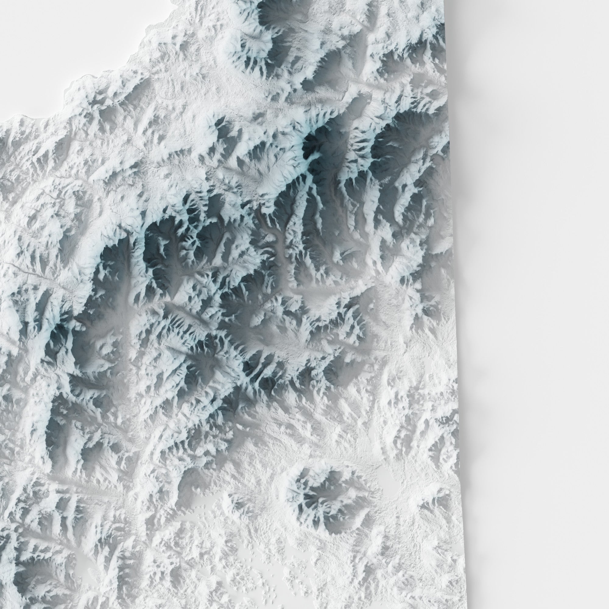 Close-up of minimalist topographic map poster of the US State of New Hampshire