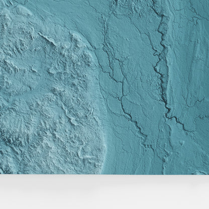 Close-up of minimalist topographic map poster of the US State of North Dakota