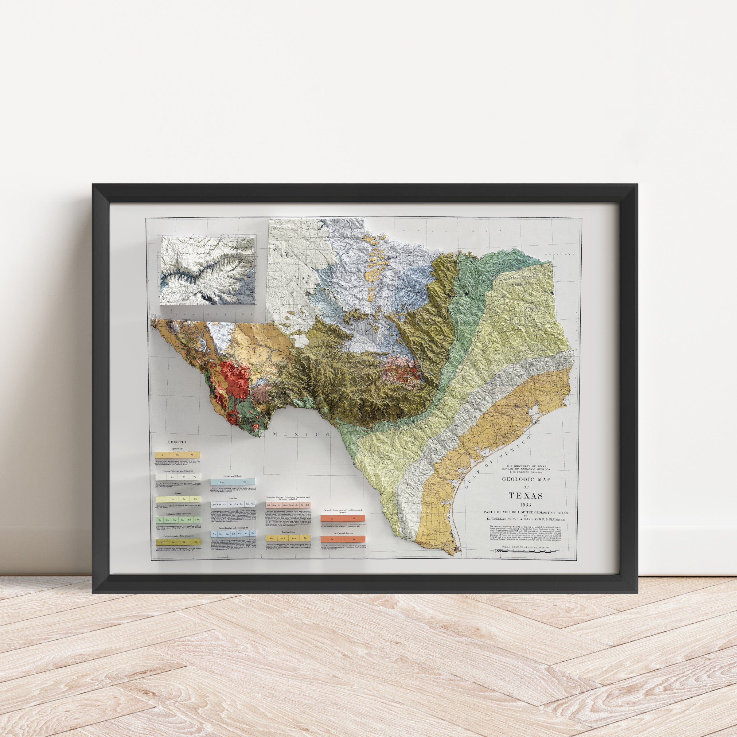 Texas Geological Map Print – 1933 Vintage Edition
