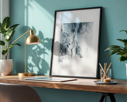 New Mexico Map Print – Minimalist Elevation Design (White Style)