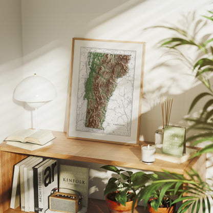 Vermont Vintage Map Print – 1901 Relief Edition