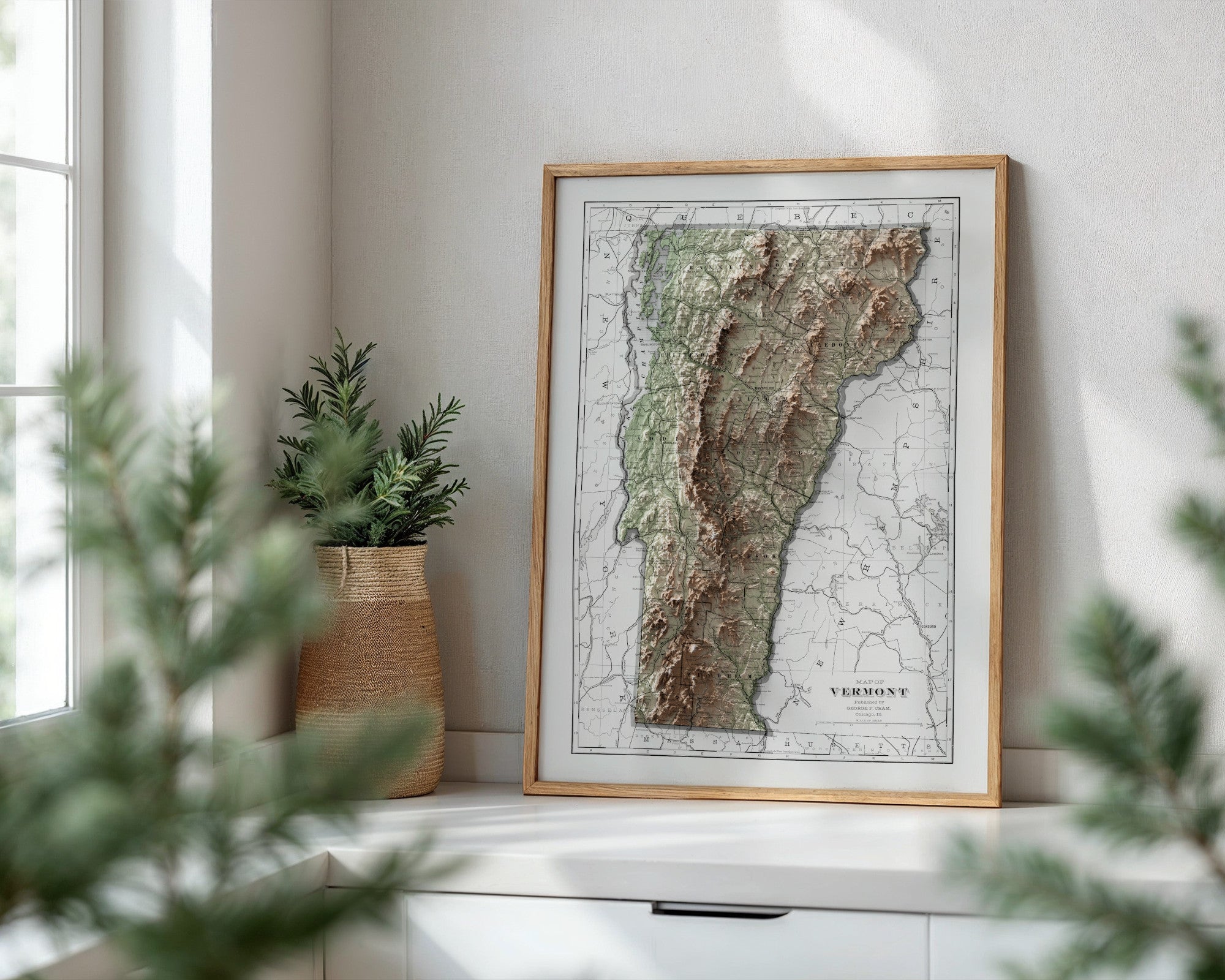 Vermont Vintage Map Print – 1901 Relief Edition